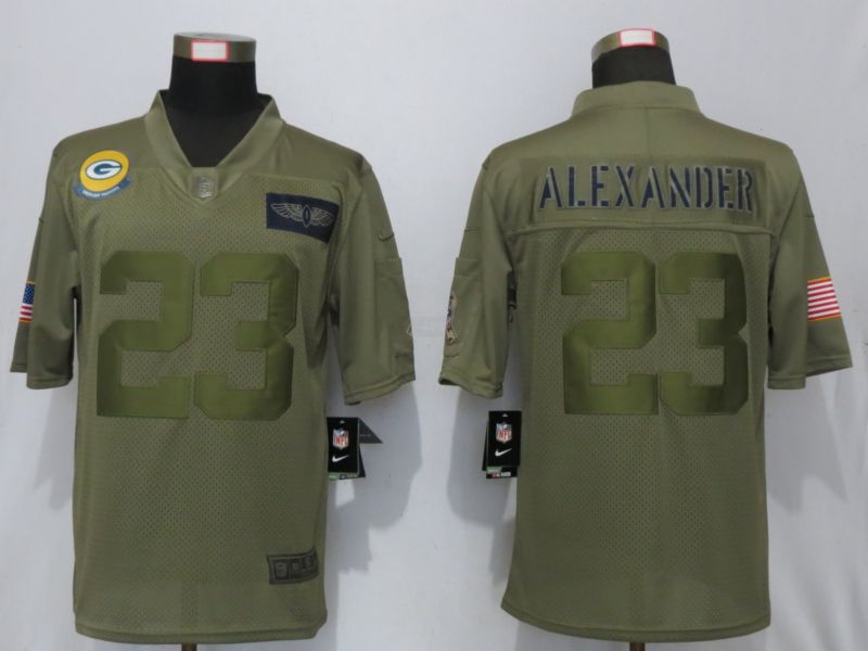 Men Green Bay Packers #23 Alexander Nike Camo 2019 Salute to Service Limited NFL Jerseys